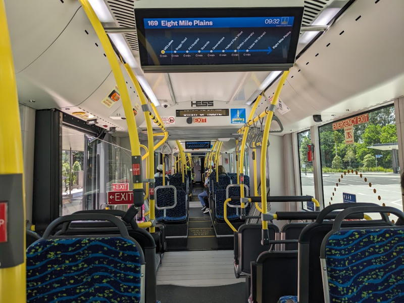 Interior of bi-articulated electric bus
Interior of bi-articulated electric bus

